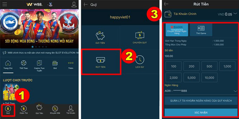 Hướng dẫn rút tiền W88 đơn giản nhất dành cho tân thủ
