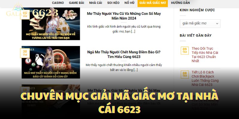 Chuyên mục giải mã giấc mơ tại nhà cái 6623